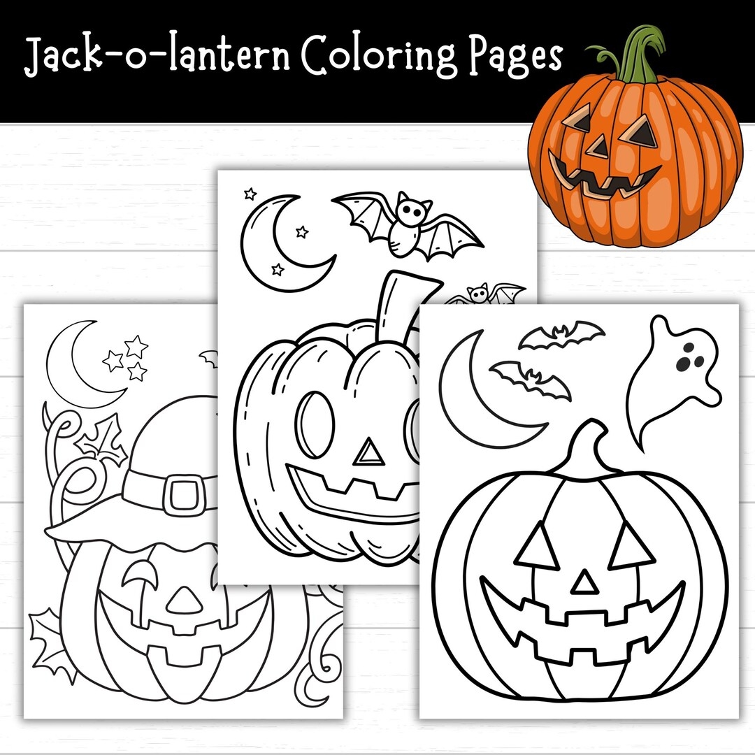 Printable Jack o lantern Coloring Pages Halloween Pumpkin Coloring Sheets Pumpkin Templates Fall Activities Preschool And Kindergarten Etsy New Zealand