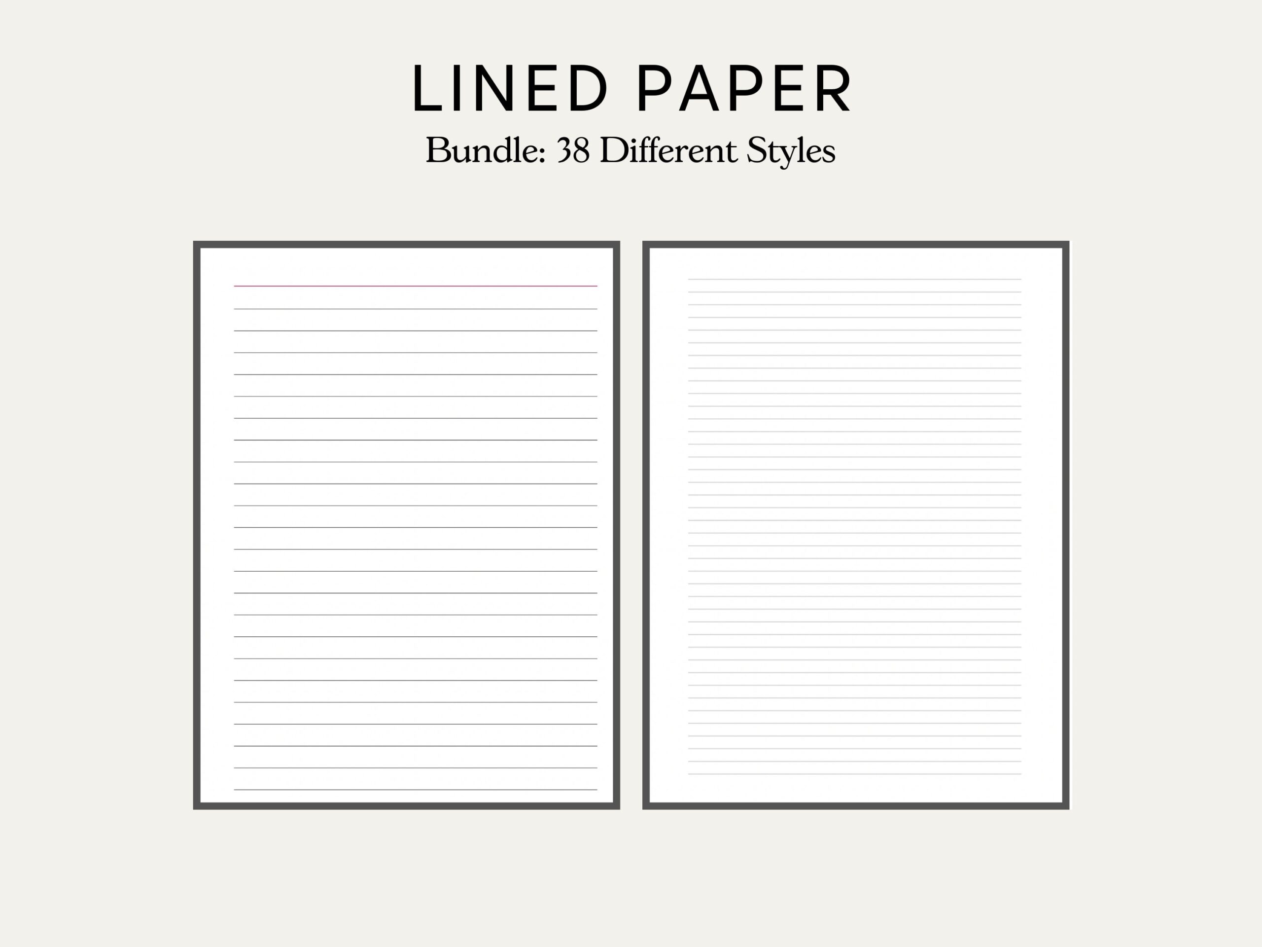 Printable Lined Paper PDF Wide Ruled Paper College Ruled Paper Digital Lined Paper Lined Pages Printable Note Paper Etsy