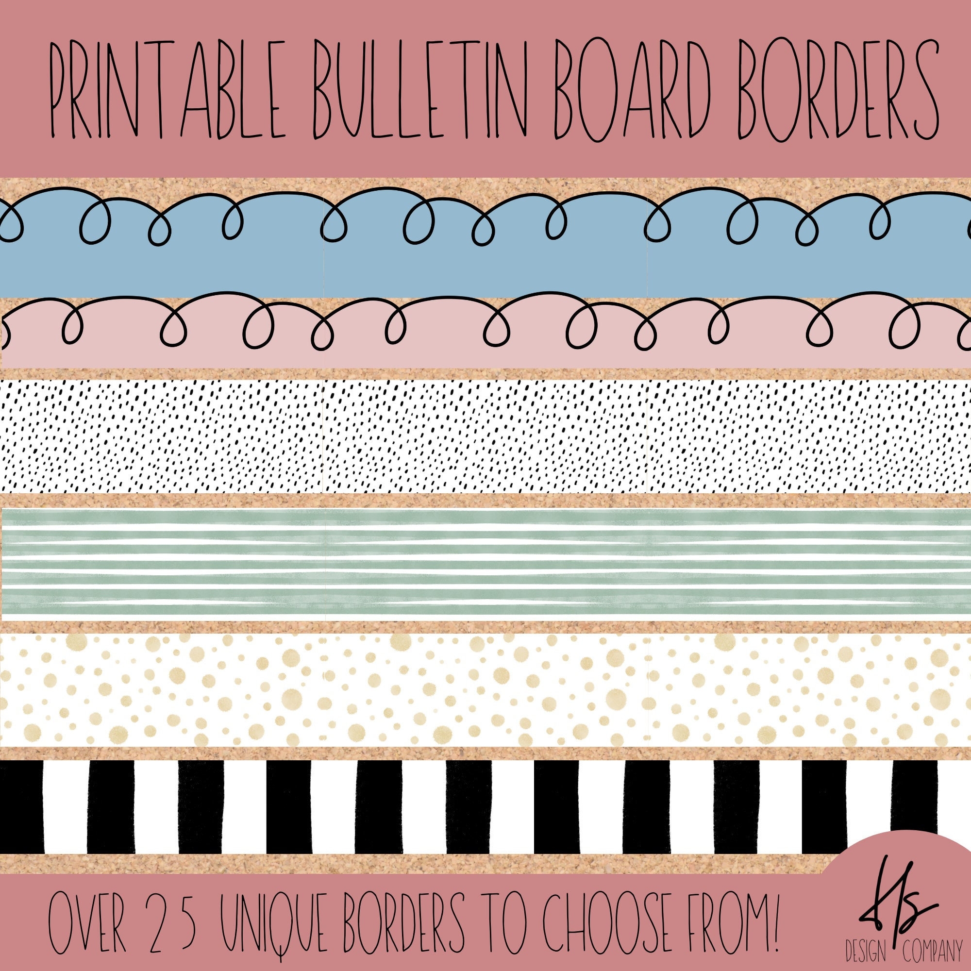 PRINTABLE Modern Colorful Bulletin Board Borders Printable Classroom Borders Elementary School Teacher Printable Bulletin Board Etsy