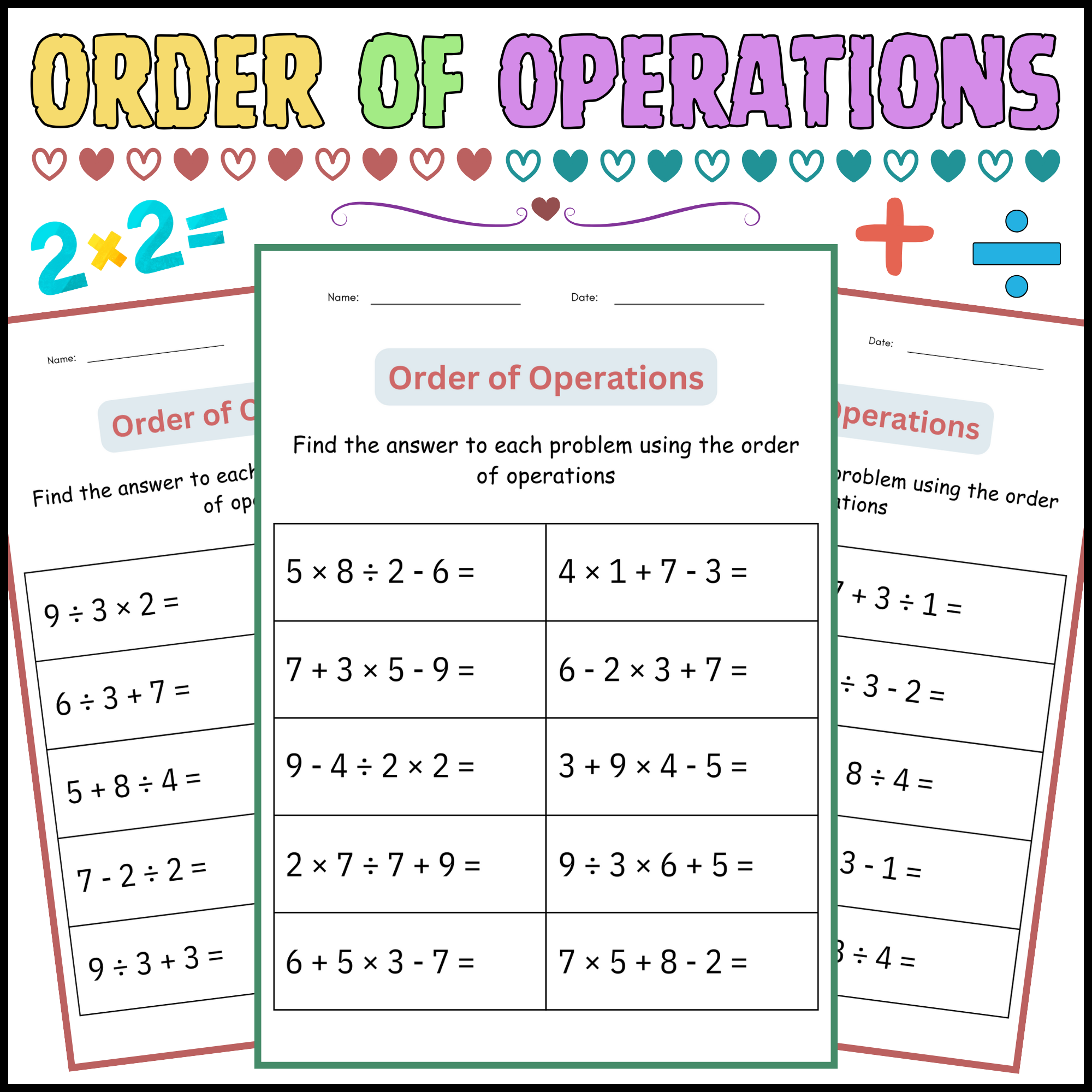 Printable Order Of Operations Digital Worksheets Activities For 4th 5th Grade Made By Teachers Printable Order Of Operations Digital Worksheets Activities For 4th 5th Grade Made By Teachers