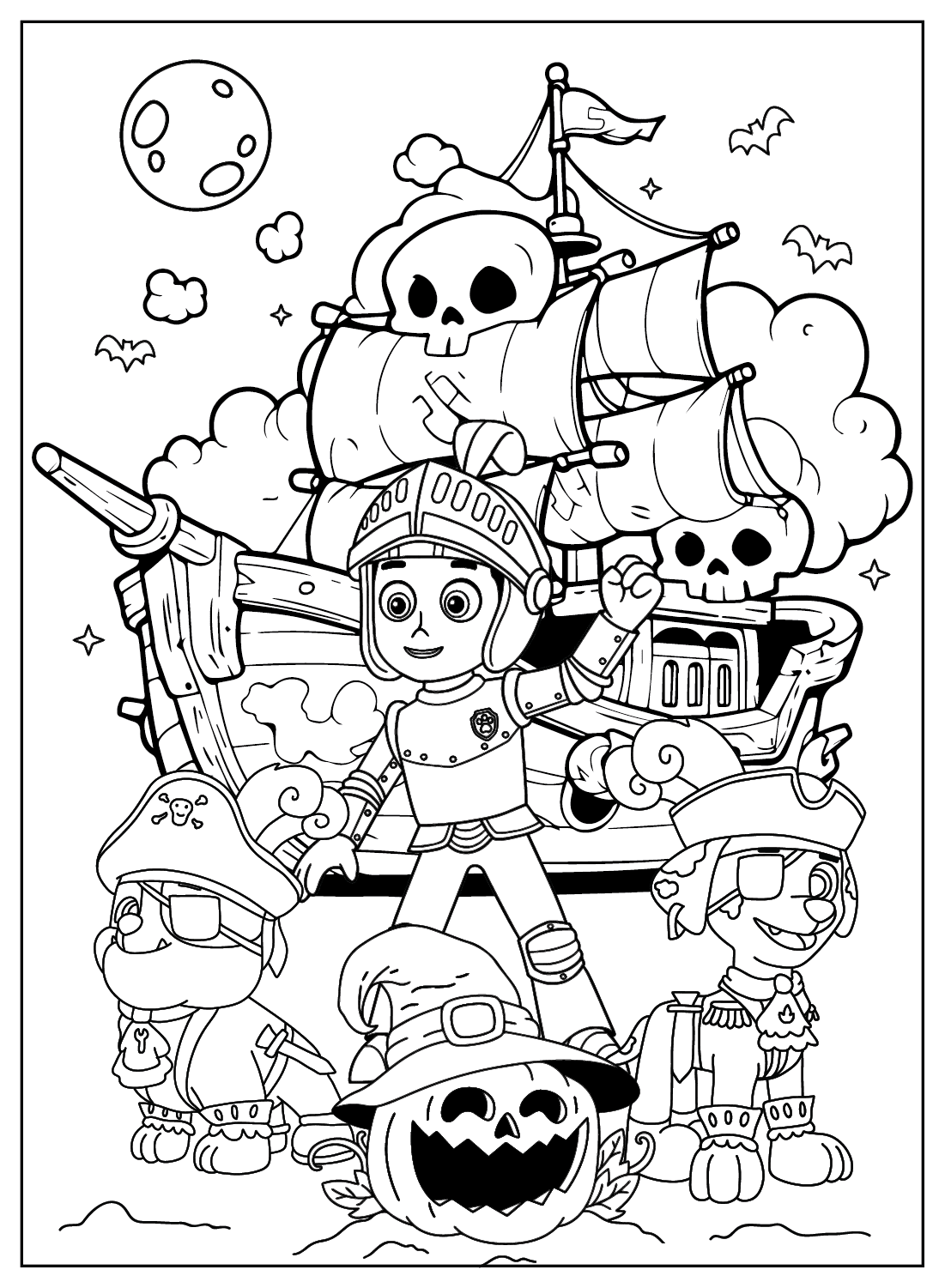 Printable Paw Patrol Halloween Coloring Pages Books To Draw