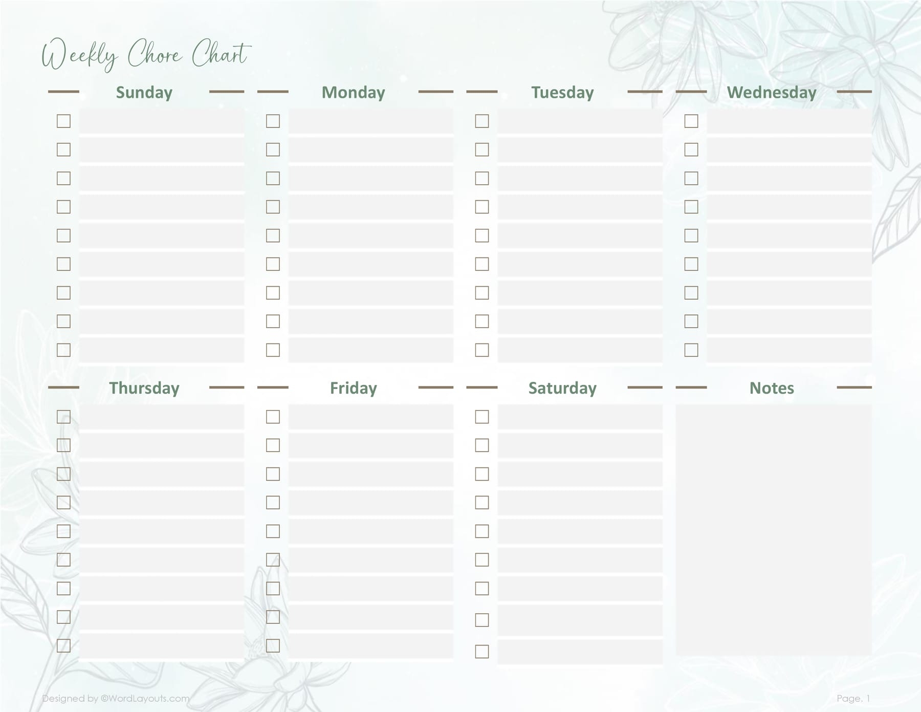 free printable weekly chore chart free printable weekly chore chart
