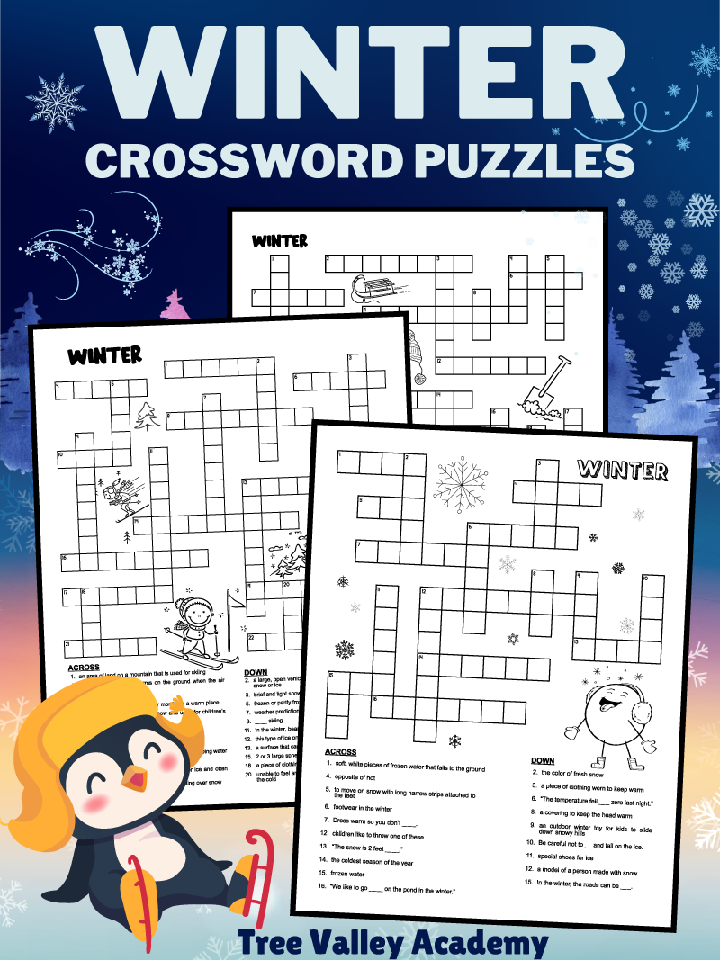 winter holiday crossword puzzles