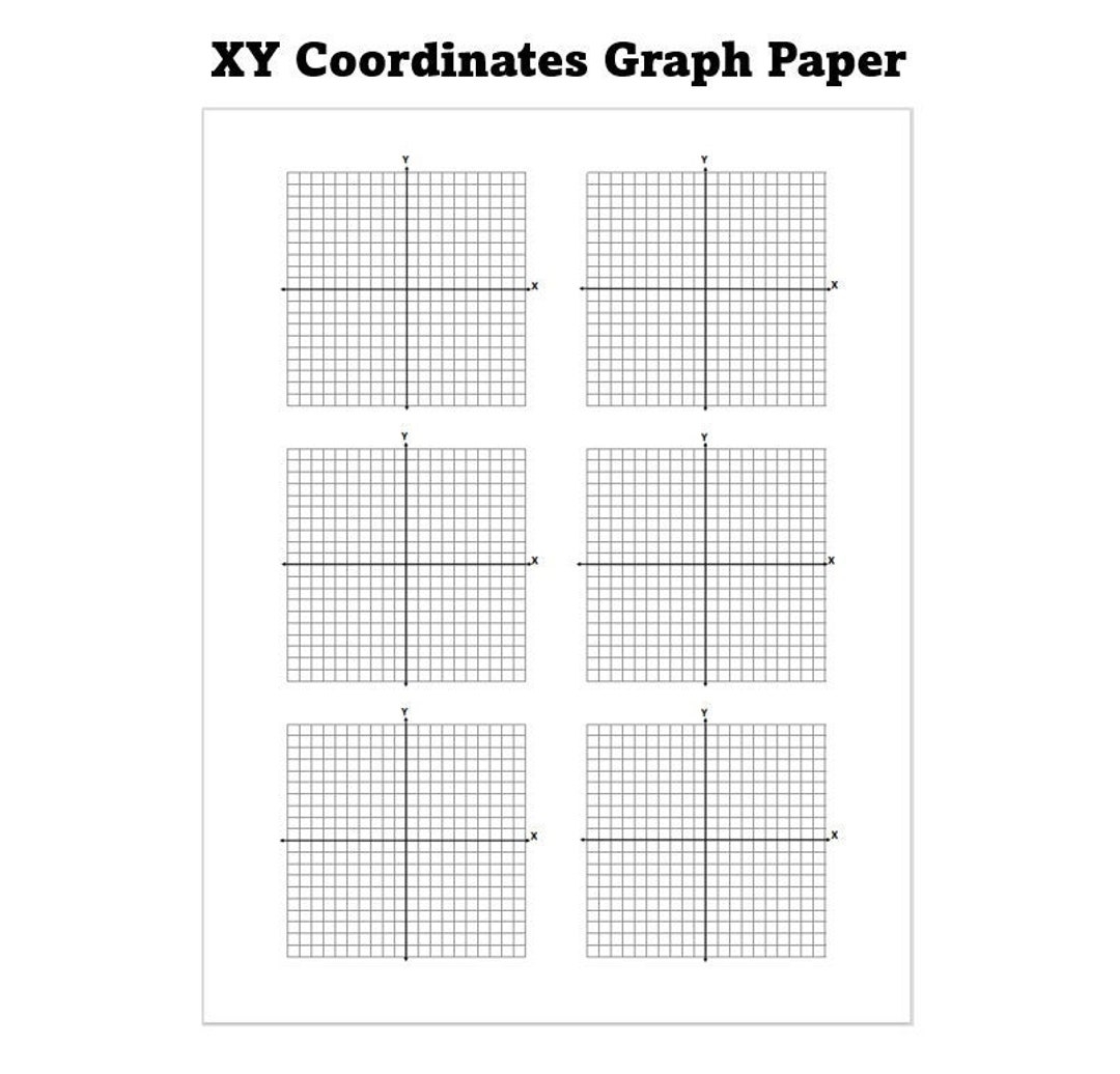 Printable X Y Coordinates Graph Paper PDF File Instant Download Etsy Printable X Y Coordinates Graph Paper PDF File Instant Download Etsy