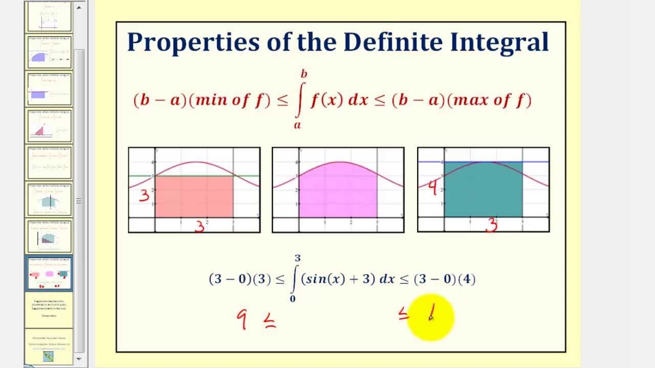Properties Of The Definite Integral YouTube Properties Of The Definite Integral YouTube