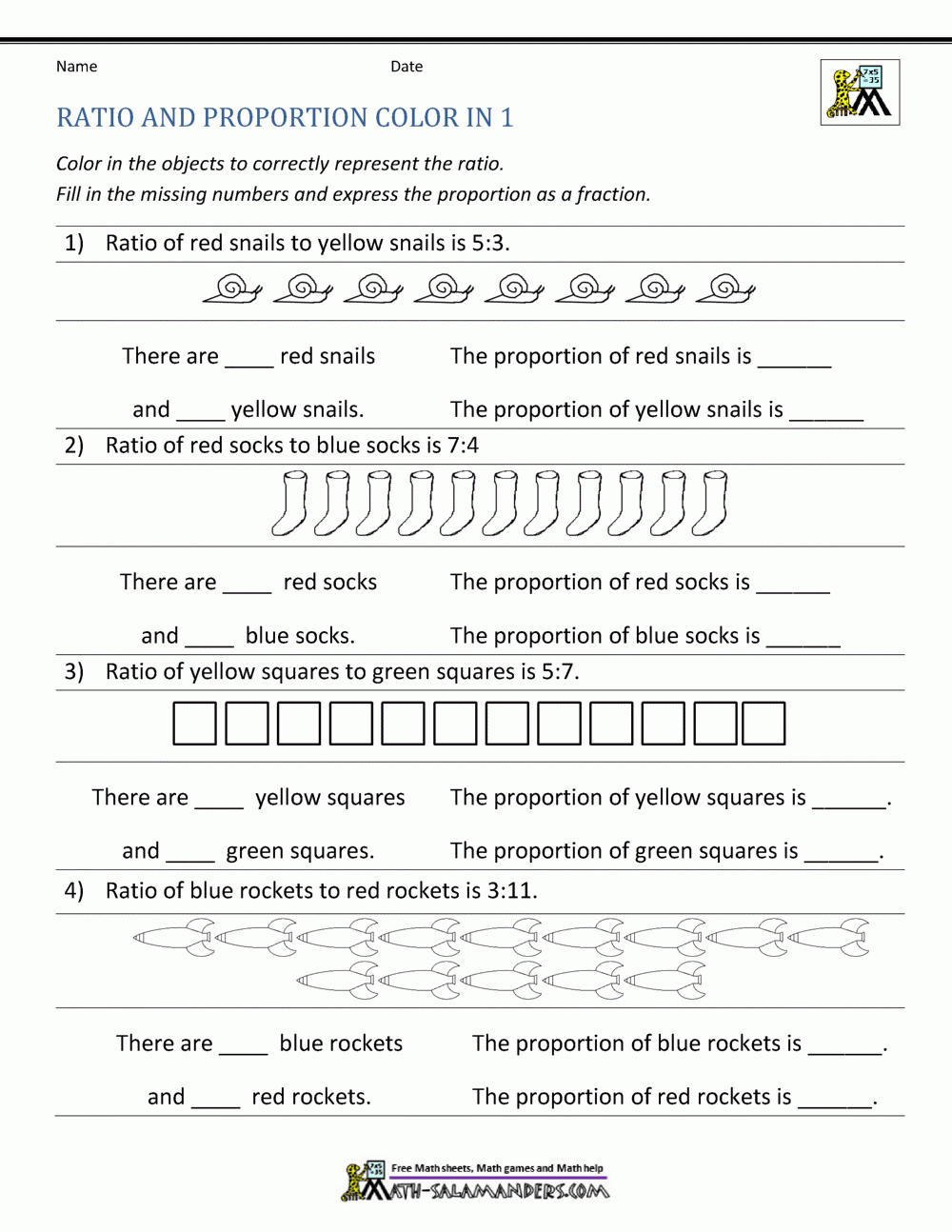 Ratio And Proportion Worksheet Ratio And Proportion Worksheet