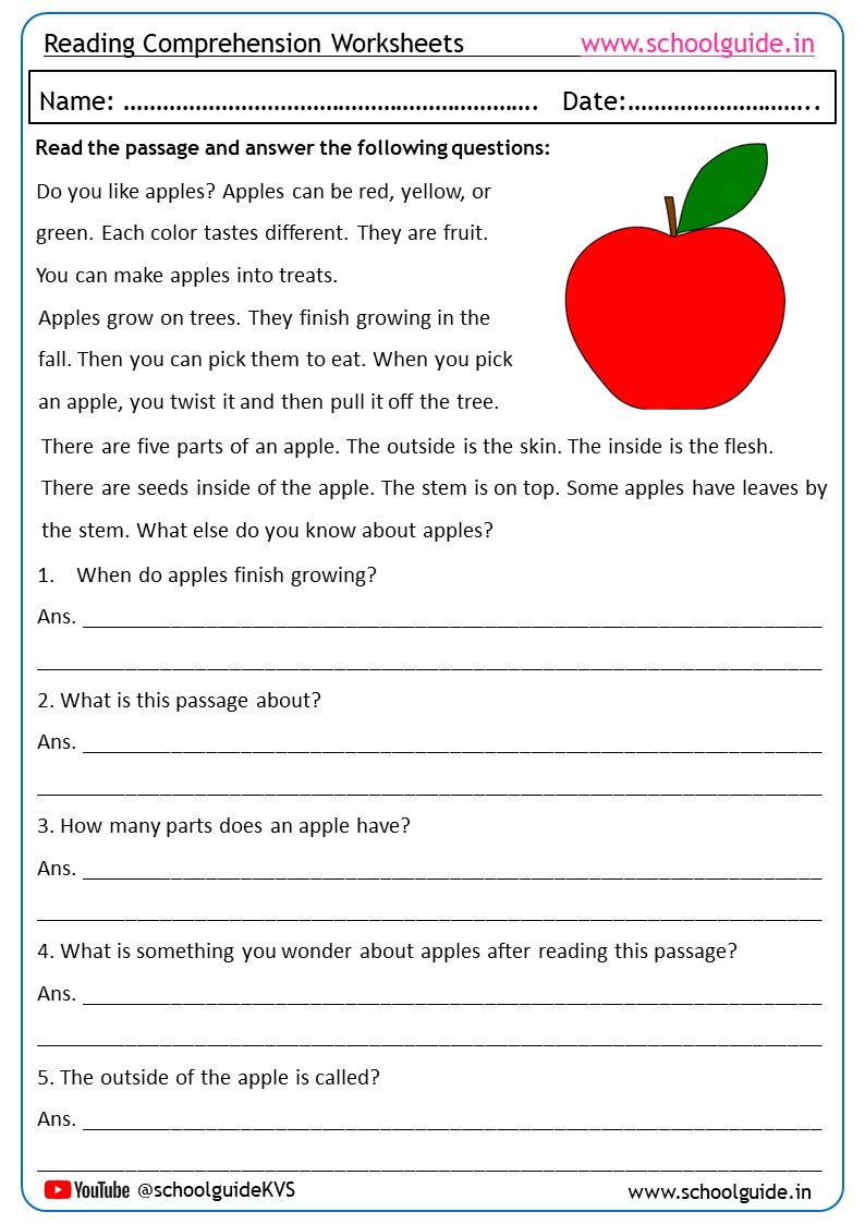 reading comprehension for class 7 reading comprehension for class 7