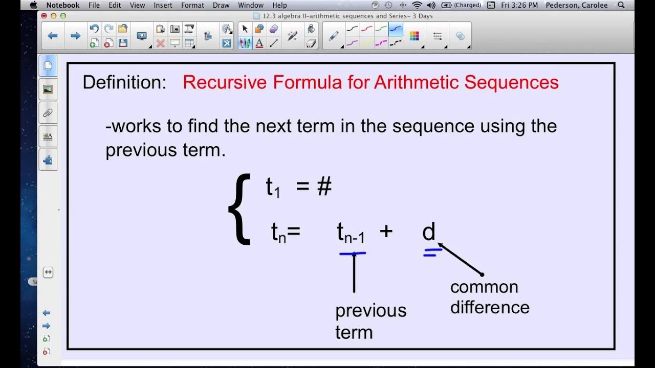 Recursive Formula Of Arithmetic Sequence YouTube Recursive Formula Of Arithmetic Sequence YouTube