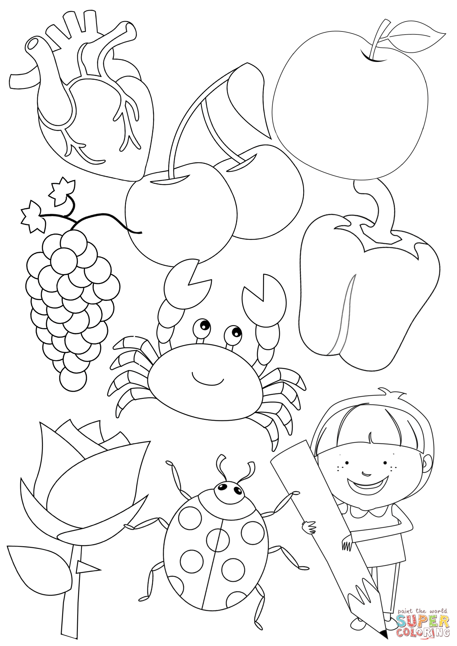 Red Color Coloring Page Free Printable
