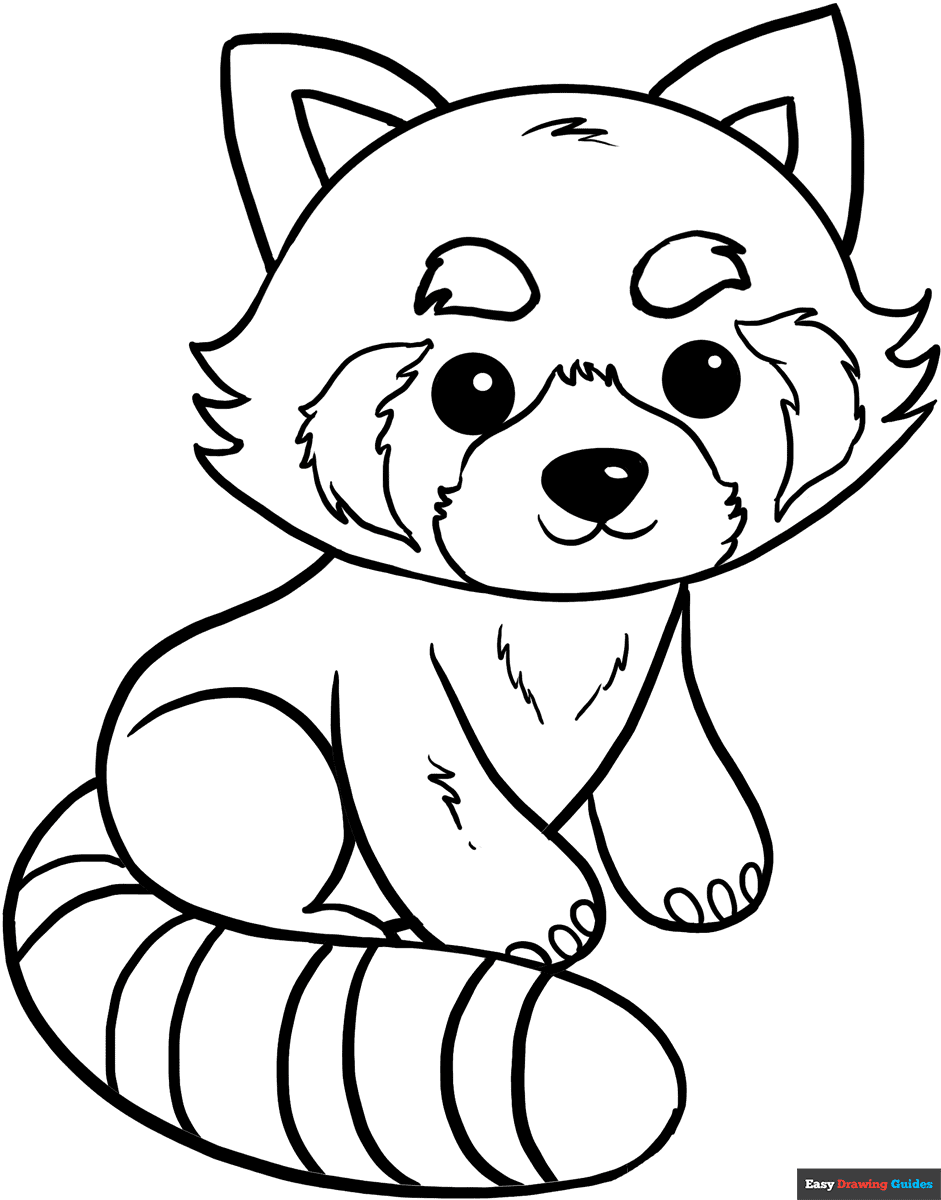 Red Panda Coloring Page Easy Drawing Guides Red Panda Coloring Page Easy Drawing Guides