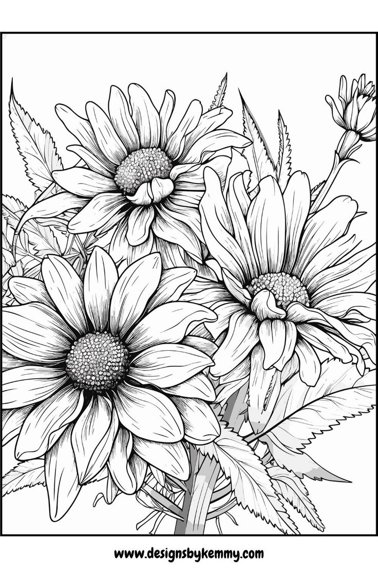 free floral coloring pages