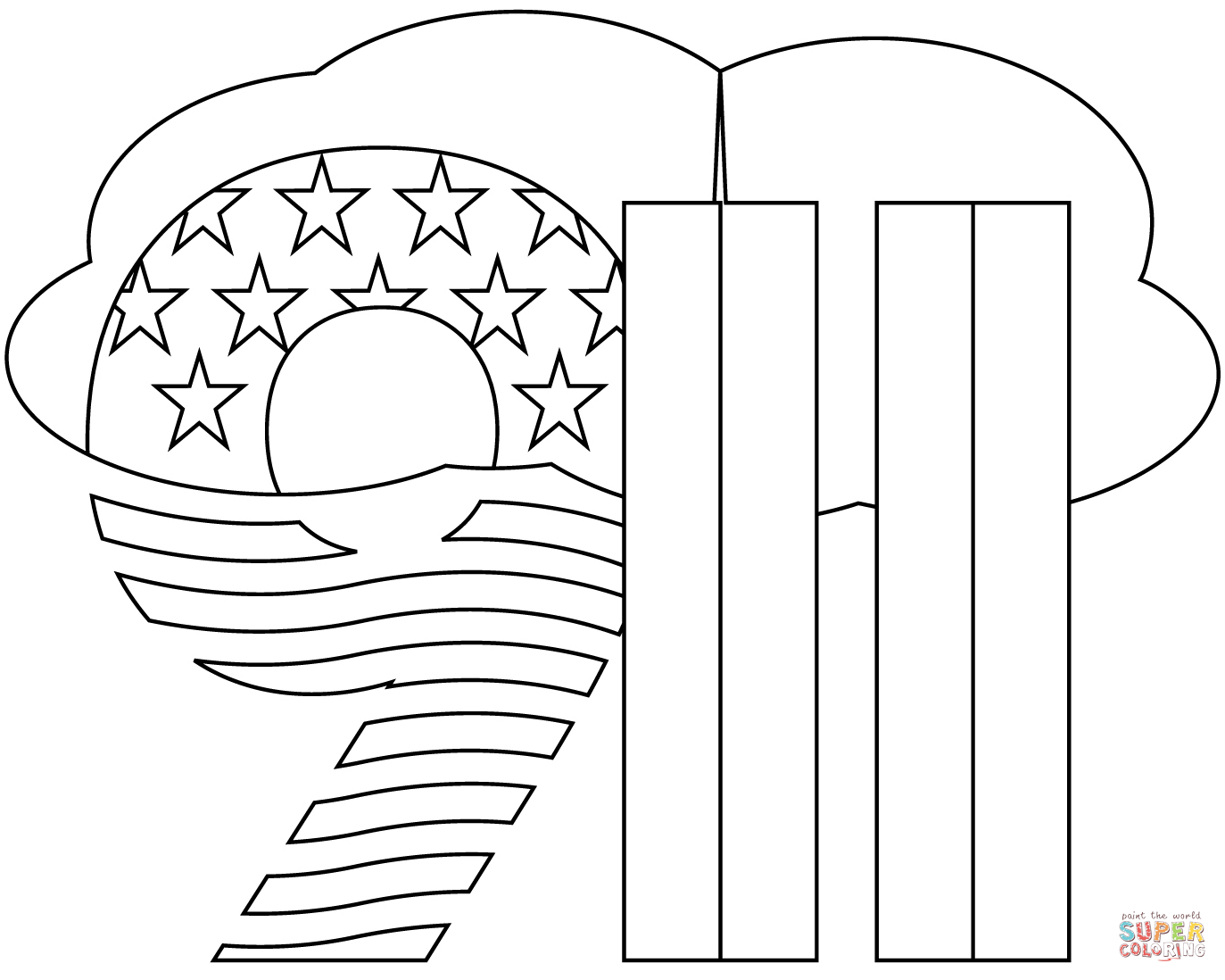 Remembering 9 11 Coloring Page Free Printable