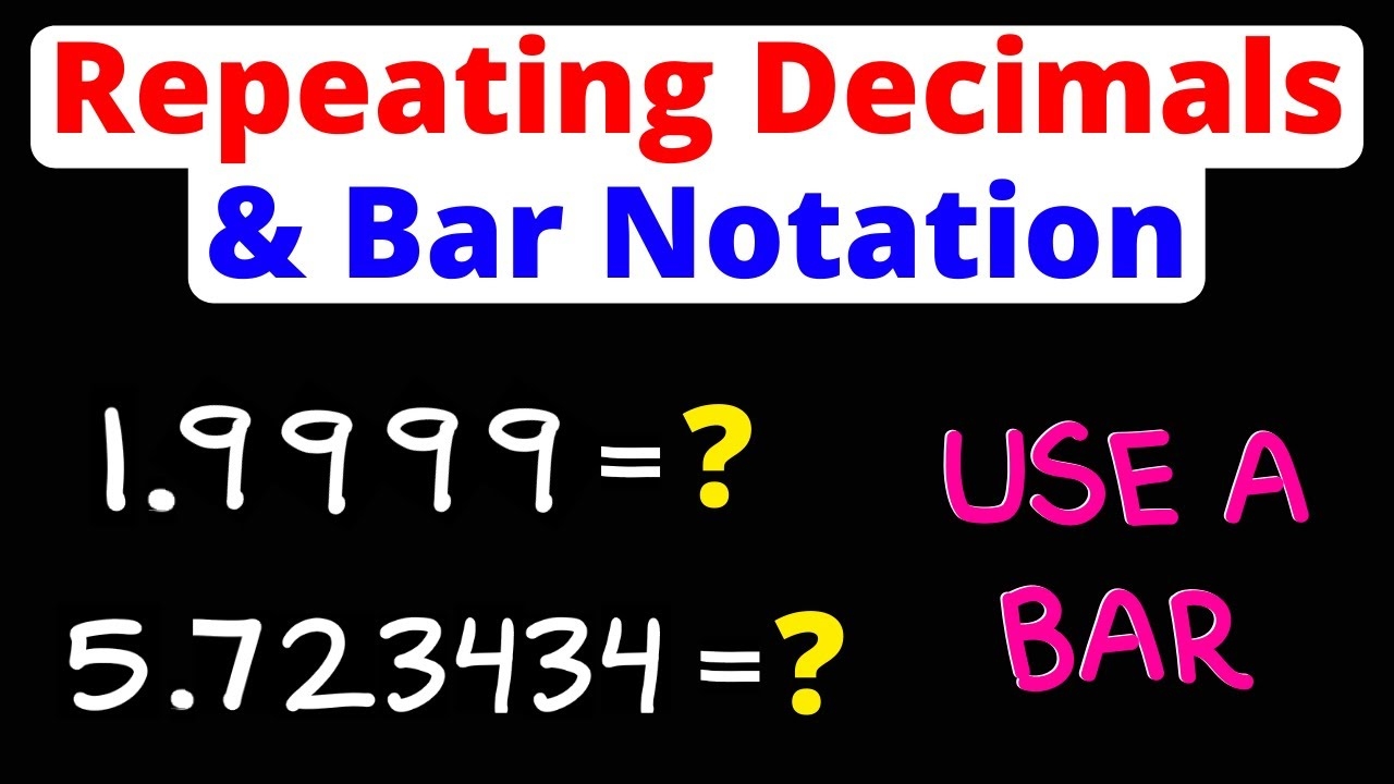 Repeating Decimals Write Them Using Bar Notation Eat Pi YouTube Repeating Decimals Write Them Using Bar Notation Eat Pi YouTube