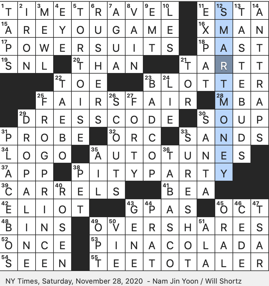 Rex Parker Does The NYT Crossword Puzzle Beer Purchase In Large Bottle Informally SAT 11 28 20 Liquido Vital 80s Work Wear With Shoulder Pads Fabled Beneficiary Of Nap Air Traveler In Early Winter Rex Parker Does The NYT Crossword Puzzle Beer Purchase In Large Bottle Informally SAT 11 28 20 Liquido Vital 80s Work Wear With Shoulder Pads Fabled Beneficiary Of Nap Air Traveler In Early Winter