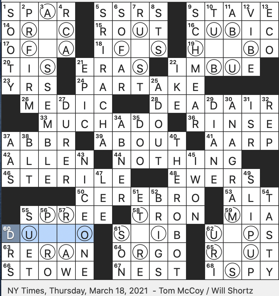 Rex Parker Does The NYT Crossword Puzzle Brain enhancing Device Used By Professor X THU 3 18 21 Dance Featuring Jerky Arm Movements Daisy Mae s Man In Old Comics Salk And Pepper In Brief