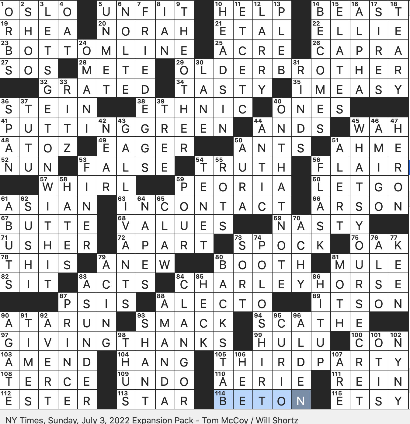 beast of burden crossword clue
