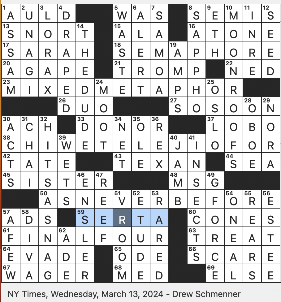 Rex Parker Does The NYT Crossword Puzzle Famed Art Patron Henry WED 3 13 24 Listing Near A Museum Door Perhaps N B A Great Nicknamed Diesel O In W W II Radio