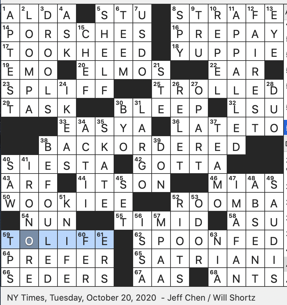 Rex Parker Does The NYT Crossword Puzzle Guitarist Joe With 15 Grammy Nominations TUE 10 20 20 Autonomous Cleaner Marijuana Cigarette Informally Dangerous Plant To Have Around Punk Rock Offshoot Rex Parker Does The NYT Crossword Puzzle Guitarist Joe With 15 Grammy Nominations TUE 10 20 20 Autonomous Cleaner Marijuana Cigarette Informally Dangerous Plant To Have Around Punk Rock Offshoot