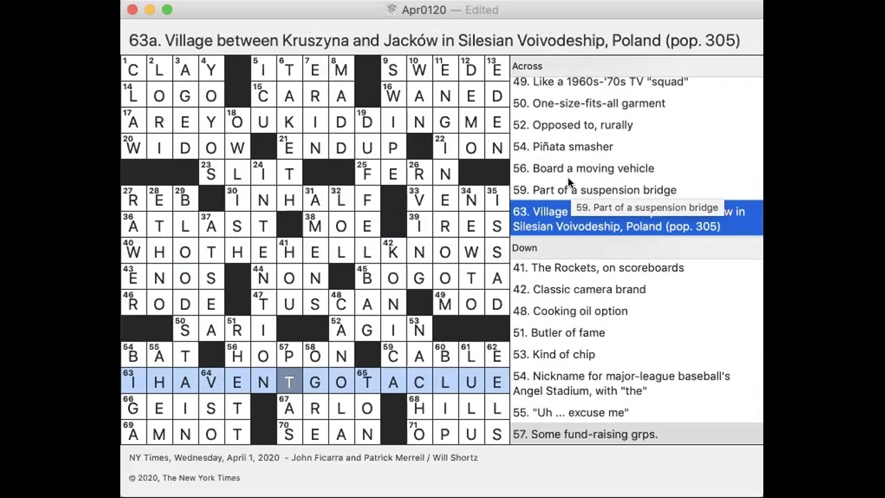 Rex Parker Does The NYT Crossword Puzzle Historic Town In Veszprem County WED 4 1 20 Short Line At Top Of Column In Typesetting Classic Camera Brand Letters On Brandy Bottle