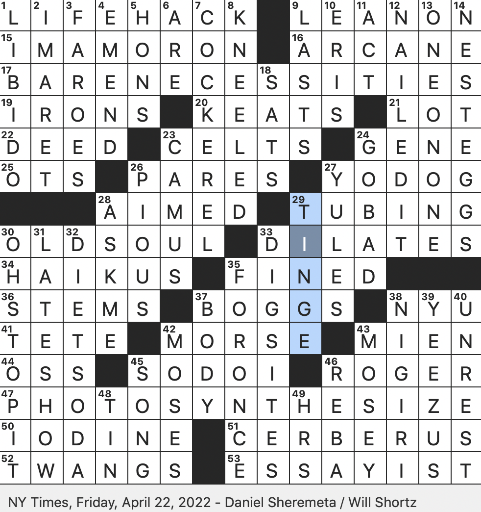 Rex Parker Does The NYT Crossword Puzzle Name Spelled With Six Dashes And Six Dots FRI 4 22 22 Greek Counterpart Of Discordia Historically Germanic Observances Works With 17 Units 