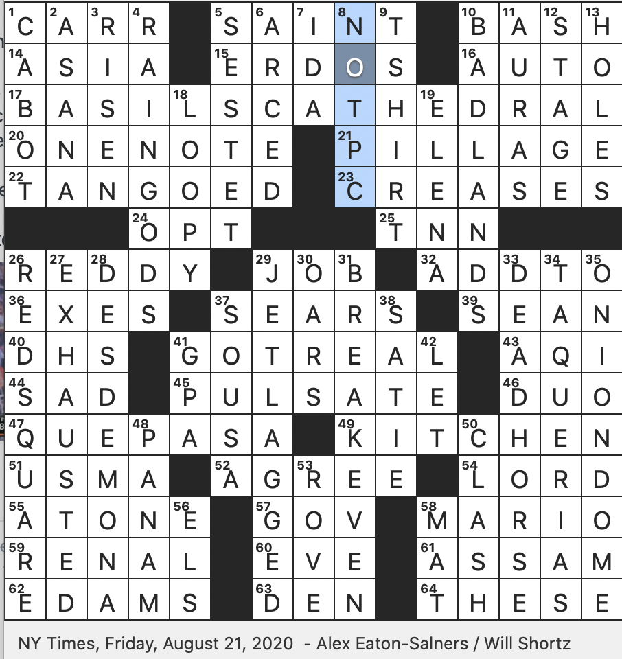 Rex Parker Does The NYT Crossword Puzzle Notable Voyager Of 1497 FRI 8 21 20 Landmark Consecrated In 1561 Imported European Wheels Suffering From Desynchronosis Rex Parker Does The NYT Crossword Puzzle Notable Voyager Of 1497 FRI 8 21 20 Landmark Consecrated In 1561 Imported European Wheels Suffering From Desynchronosis
