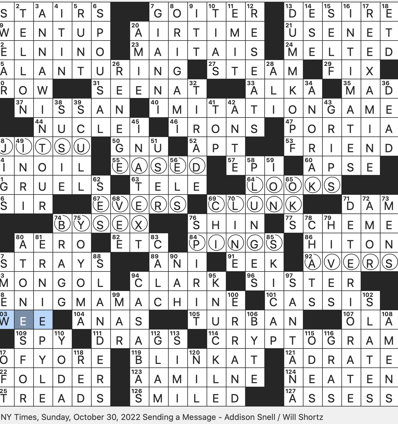 Rex Parker Does The NYT Crossword Puzzle October 2022