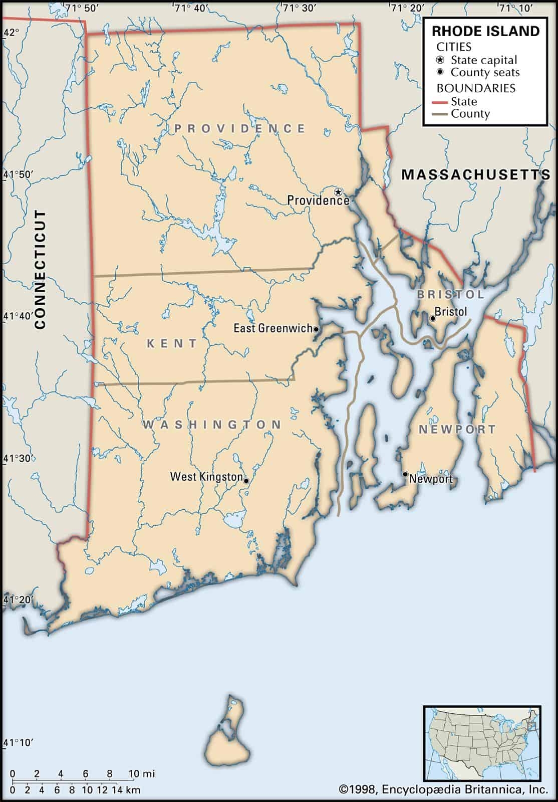 Rhode Island County Maps Interactive History Complete List Rhode Island County Maps Interactive History Complete List