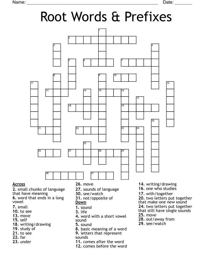 Root Words Prefixes Crossword WordMint Root Words Prefixes Crossword WordMint