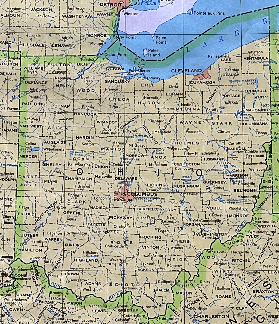 ohio county city map ohio county city map