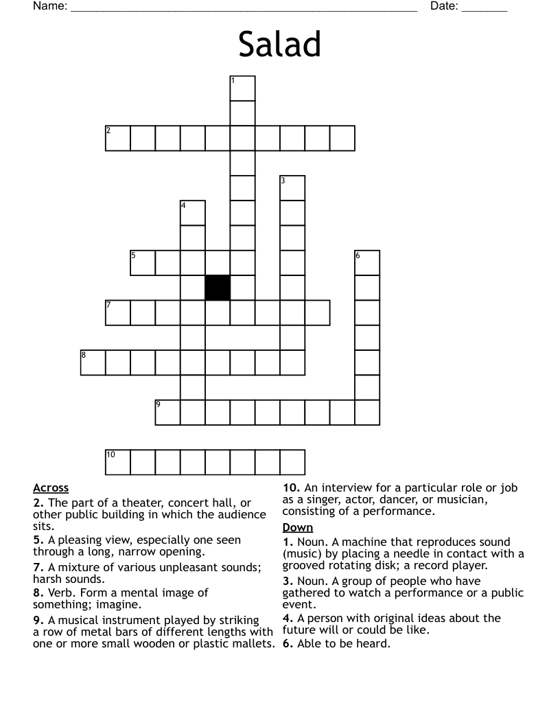 Salad Crossword WordMint