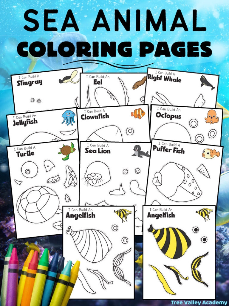 ocean animal coloring pages ocean animal coloring pages