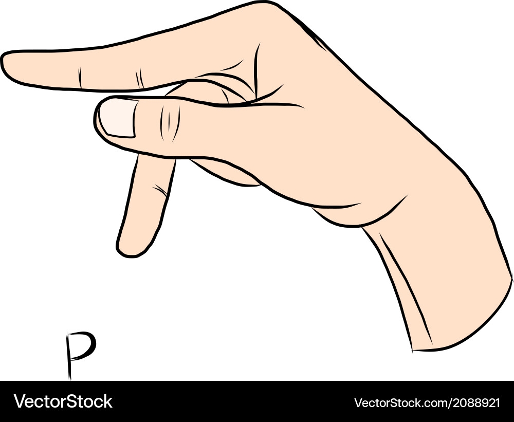 Sign Language Alphabet Letter P Royalty Free Vector VectorStock Sign Language Alphabet Letter P Royalty Free Vector VectorStock