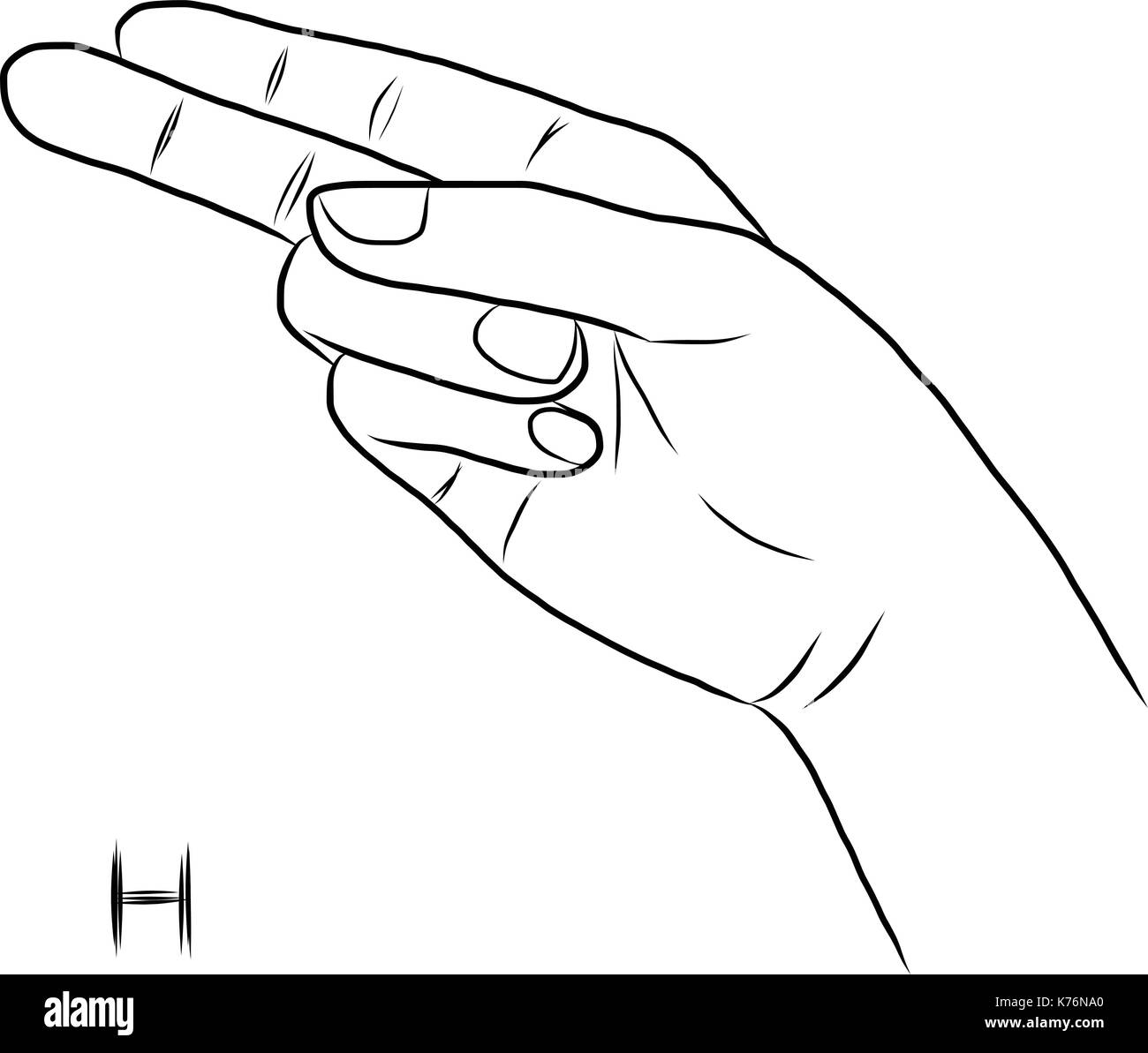 Sign Language And The Alphabet The Letter H Stock Vector Image Art Alamy Sign Language And The Alphabet The Letter H Stock Vector Image Art Alamy