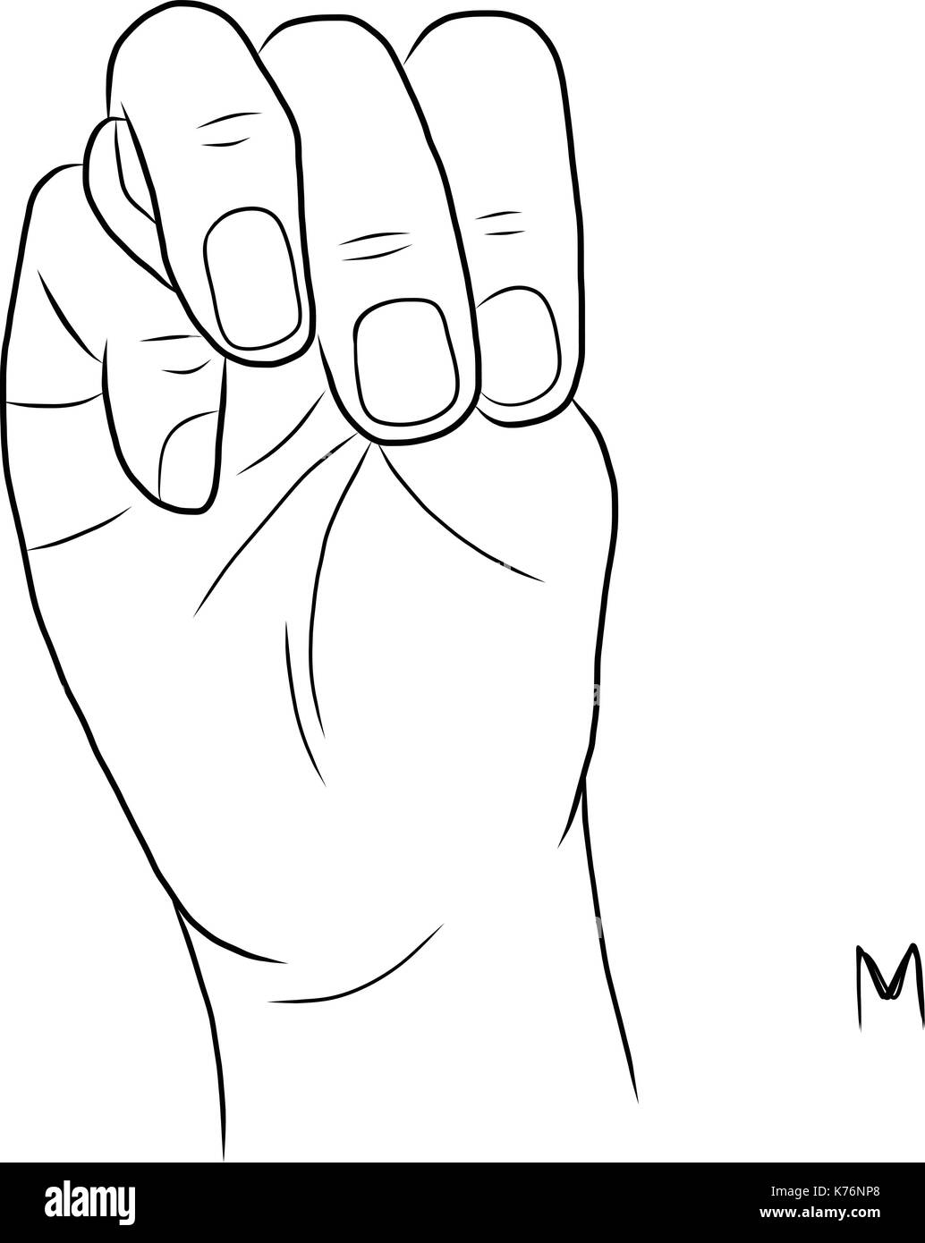 Sign Language And The Alphabet The Letter M Stock Vector Image Art Alamy