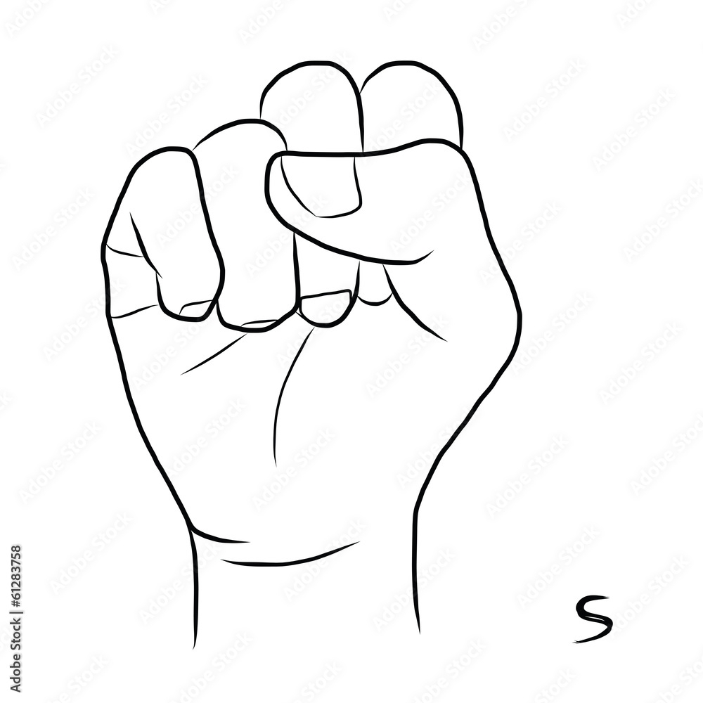 Sign Language And The Alphabet The Letter S Stock Vector Adobe Stock