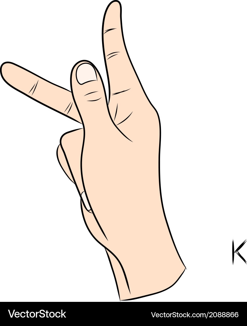Sign Language Letter K Royalty Free Vector VectorStock Sign Language Letter K Royalty Free Vector VectorStock