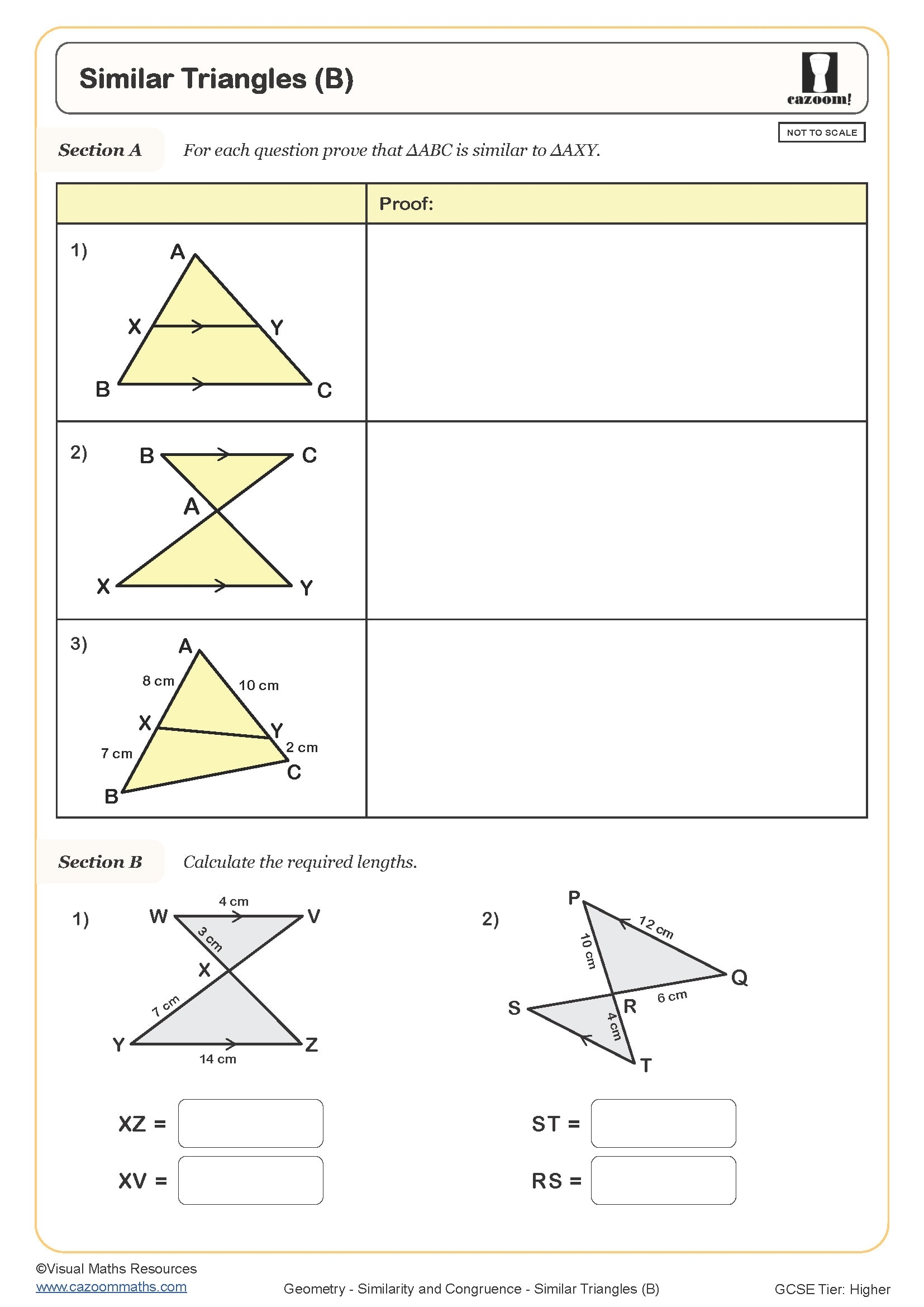 Similar Triangles B Worksheet Printable Maths Worksheets Similar Triangles B Worksheet Printable Maths Worksheets