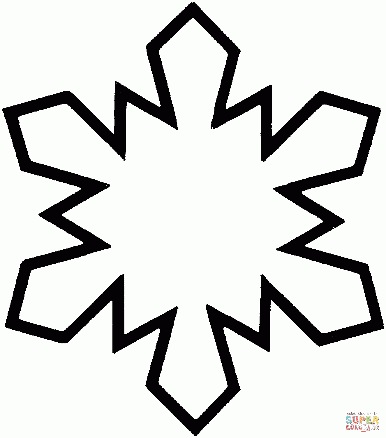 Simple Snowflake Coloring Page Free Printable