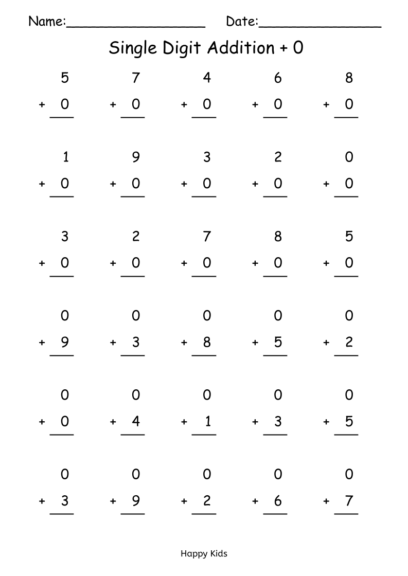 Single Digit Addition 0 To 10 Kindergarten Primar Made By Teachers Single Digit Addition 0 To 10 Kindergarten Primar Made By Teachers