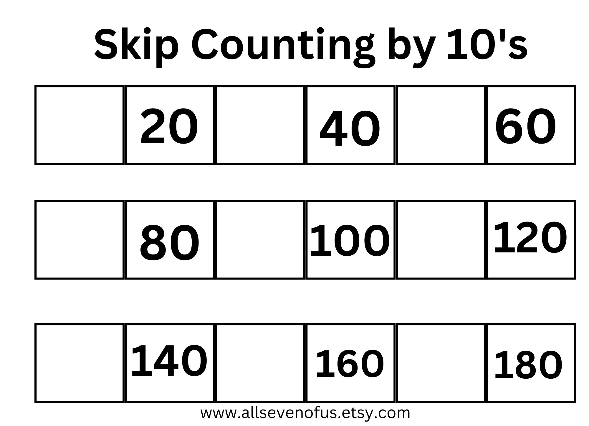 Skip Counting By 10 s Etsy Skip Counting By 10 s Etsy