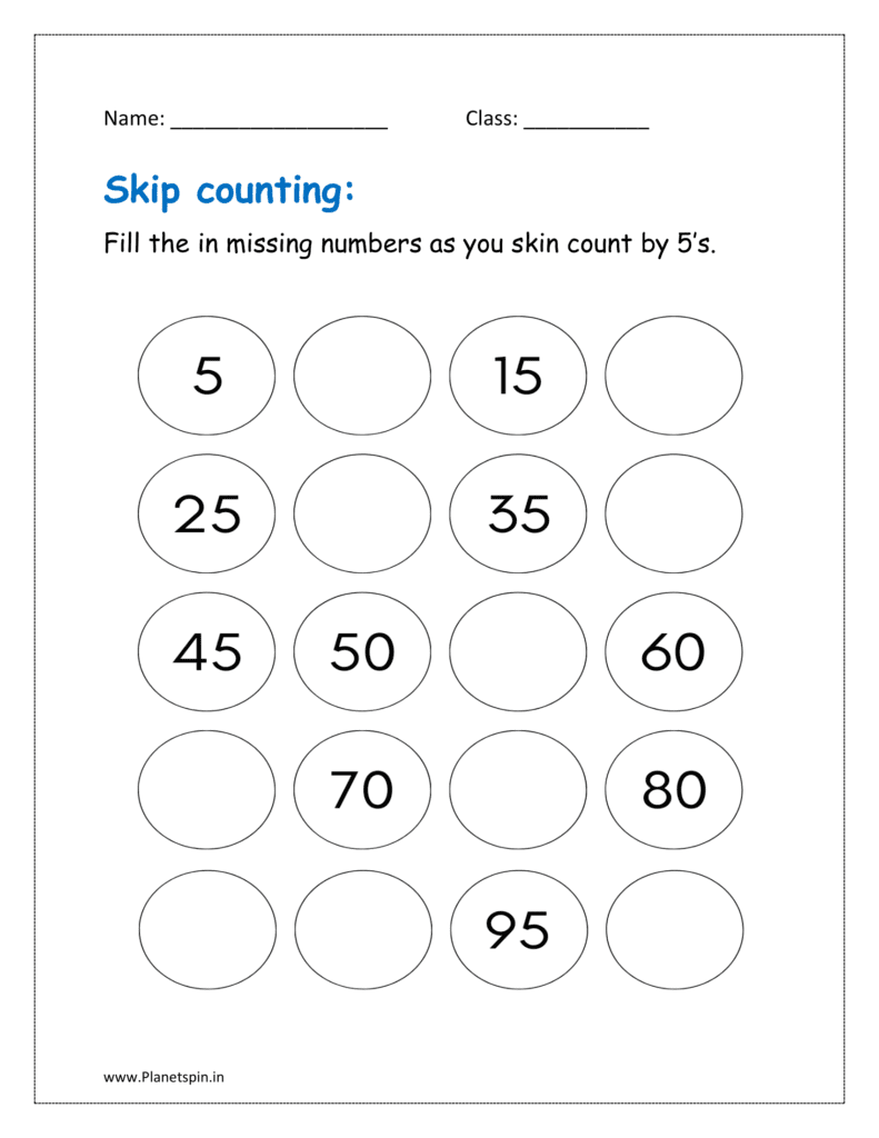 skip counting by 5s worksheet