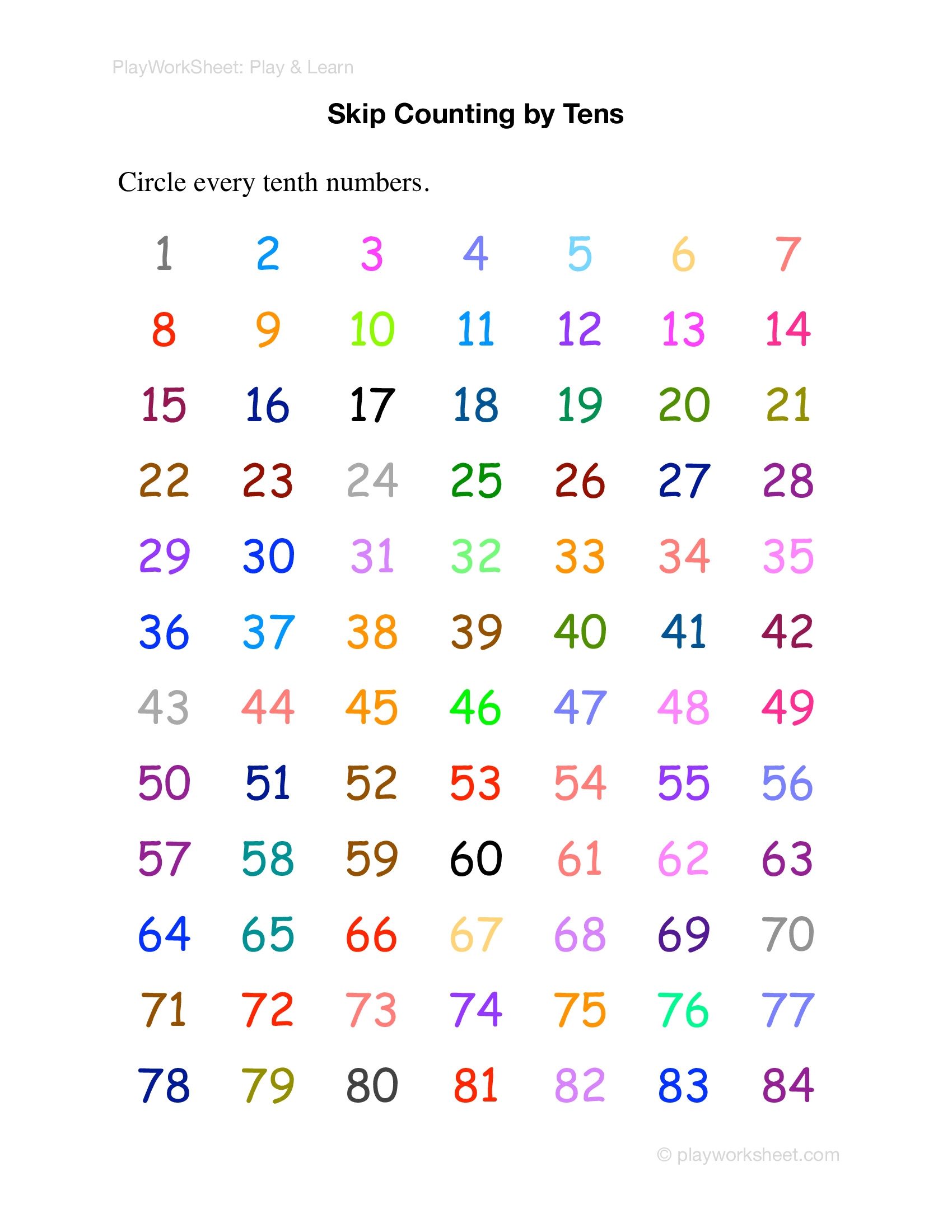 skip counting by 10 skip counting by 10
