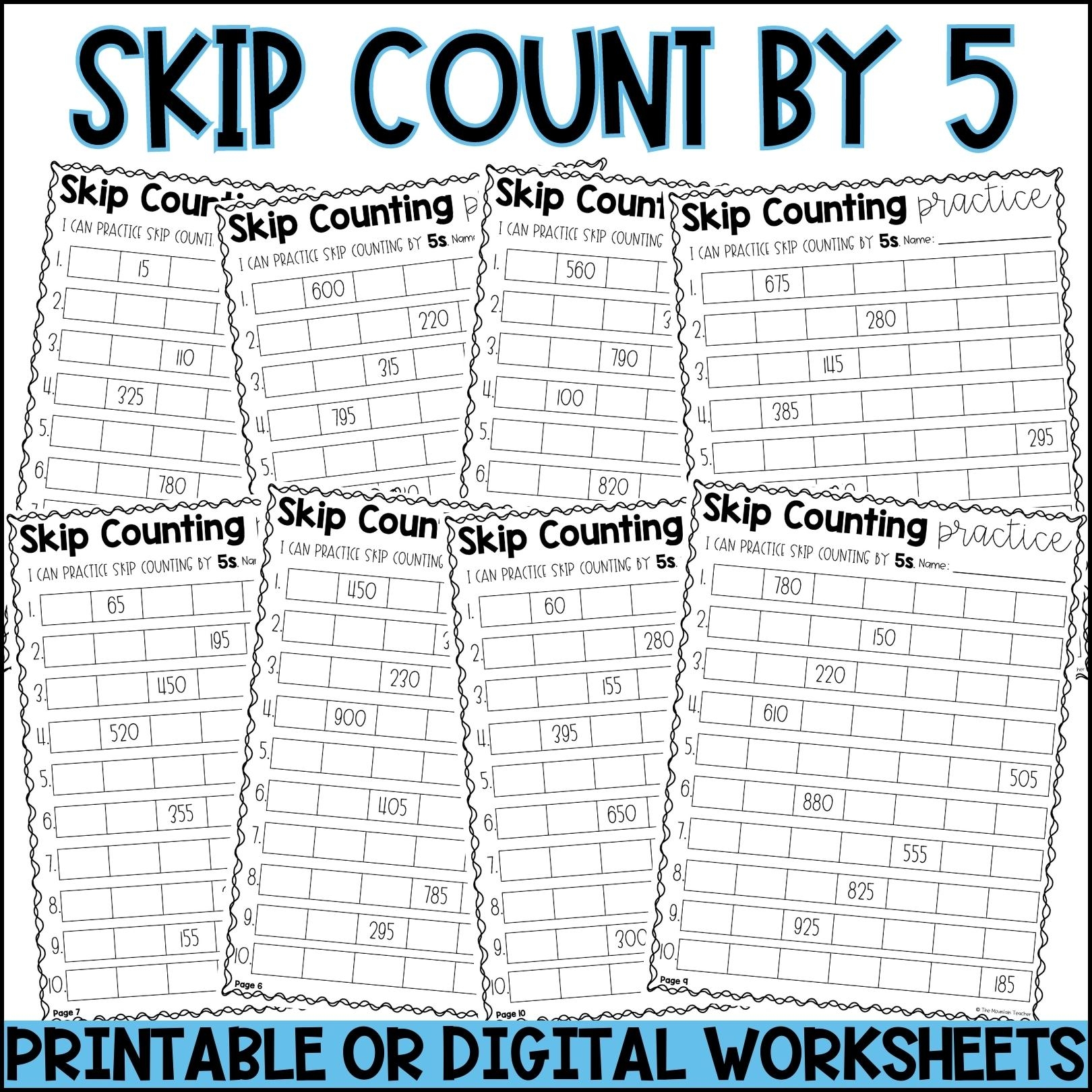 counting by fives worksheet