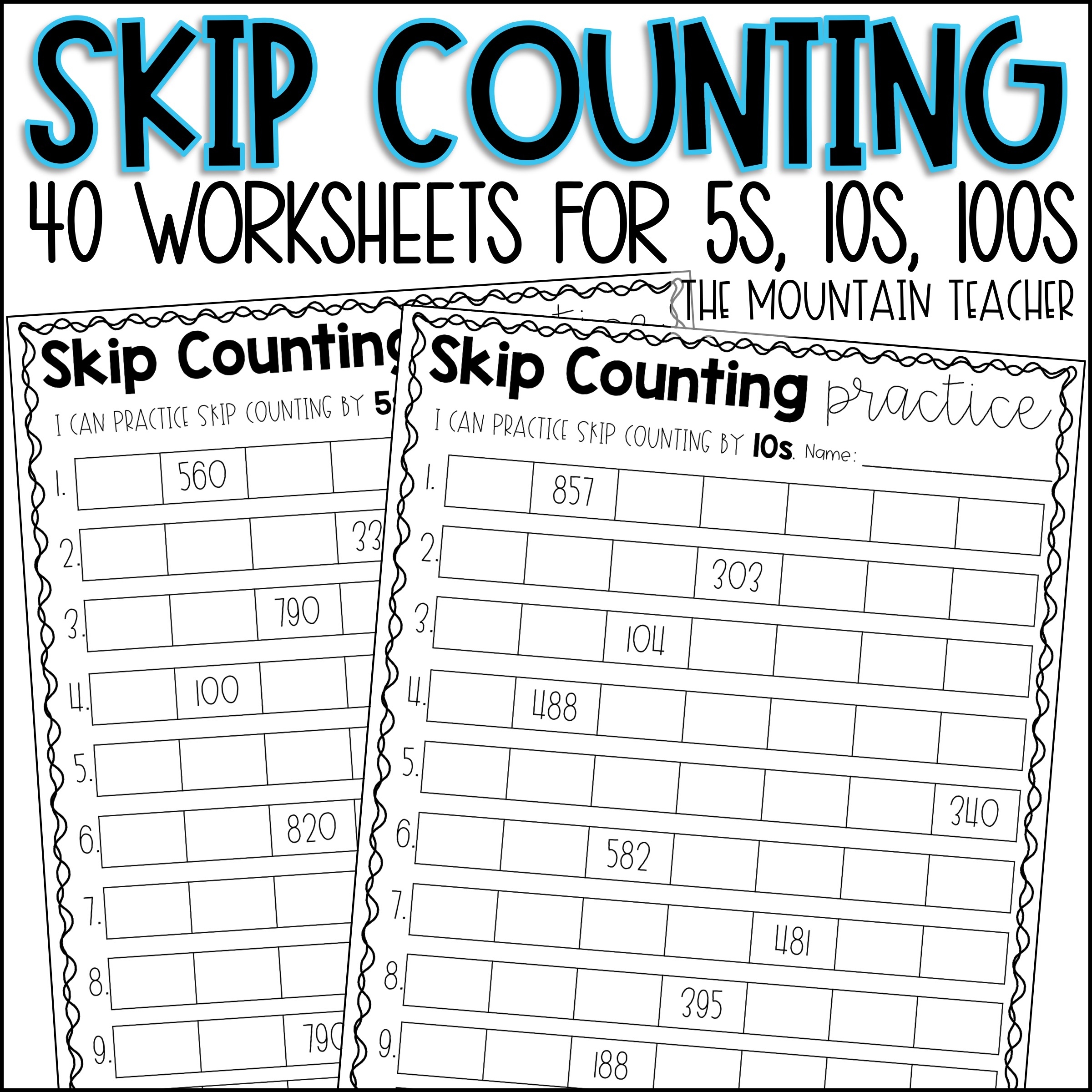 worksheet on skip counting
