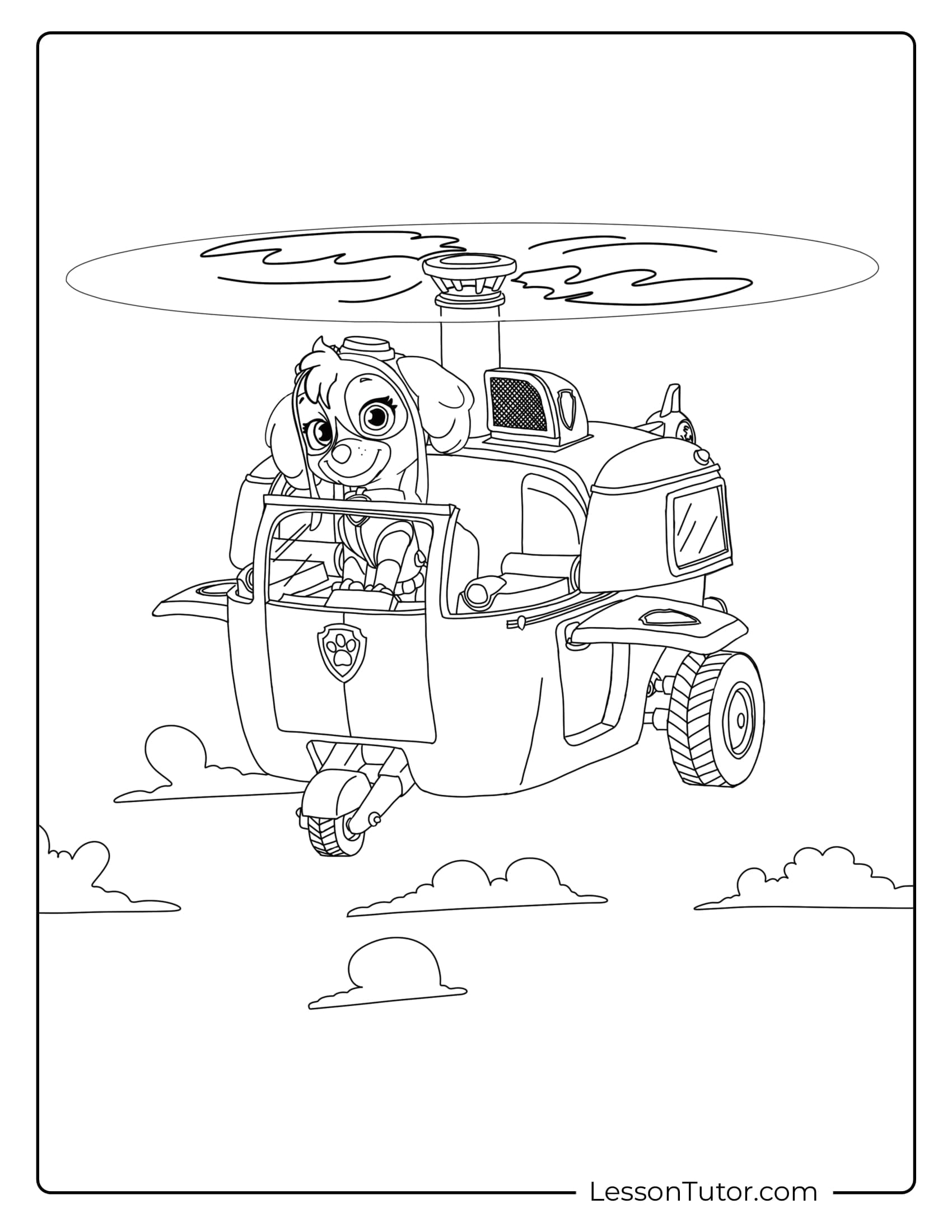 Skye Paw Patrol Coloring Pages Lesson Tutor