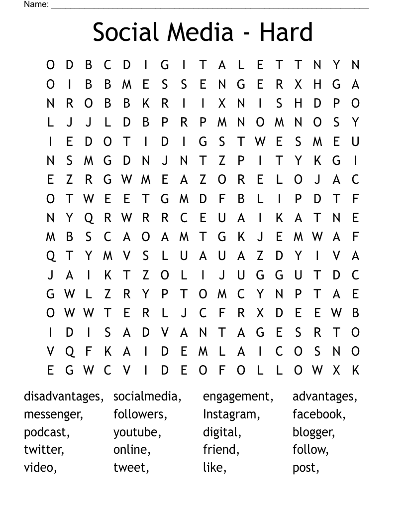 Social Media Hard Word Search WordMint Social Media Hard Word Search WordMint