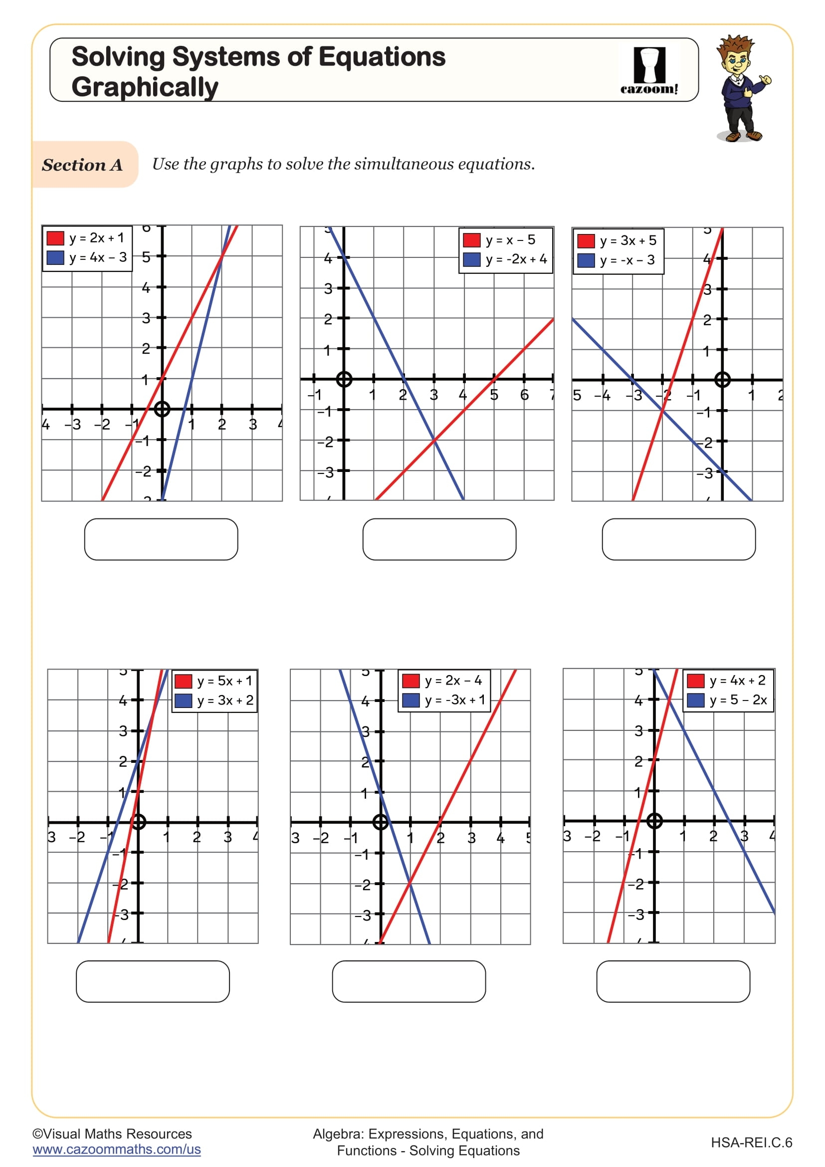 Solving Systems Of Equations Graphically Worksheet Algebra I PDF Worksheets