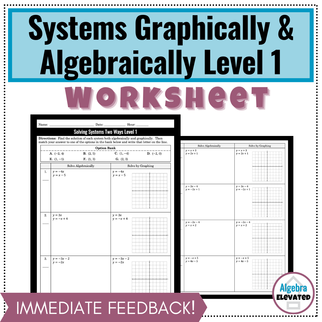 solve the system of equations worksheet