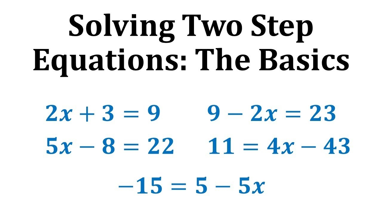 Solving Two Step Equations The Basics YouTube Solving Two Step Equations The Basics YouTube