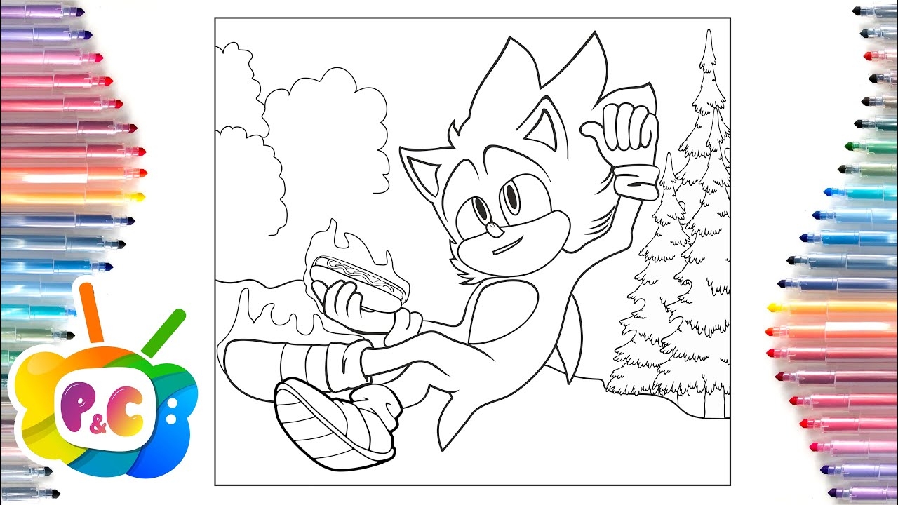 Sonic 2 The Hedgehog Coloring Pages Super Sonic With Hot dog Coloring Elektronomia Collide NCS YouTube